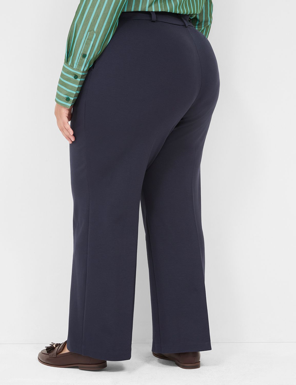 Pull-On Textured Ponte Straight Leg Pant | LaneBryant