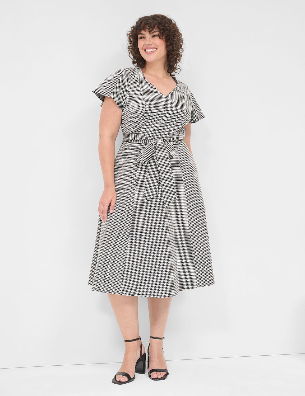 lena ponte level-hem midi dress