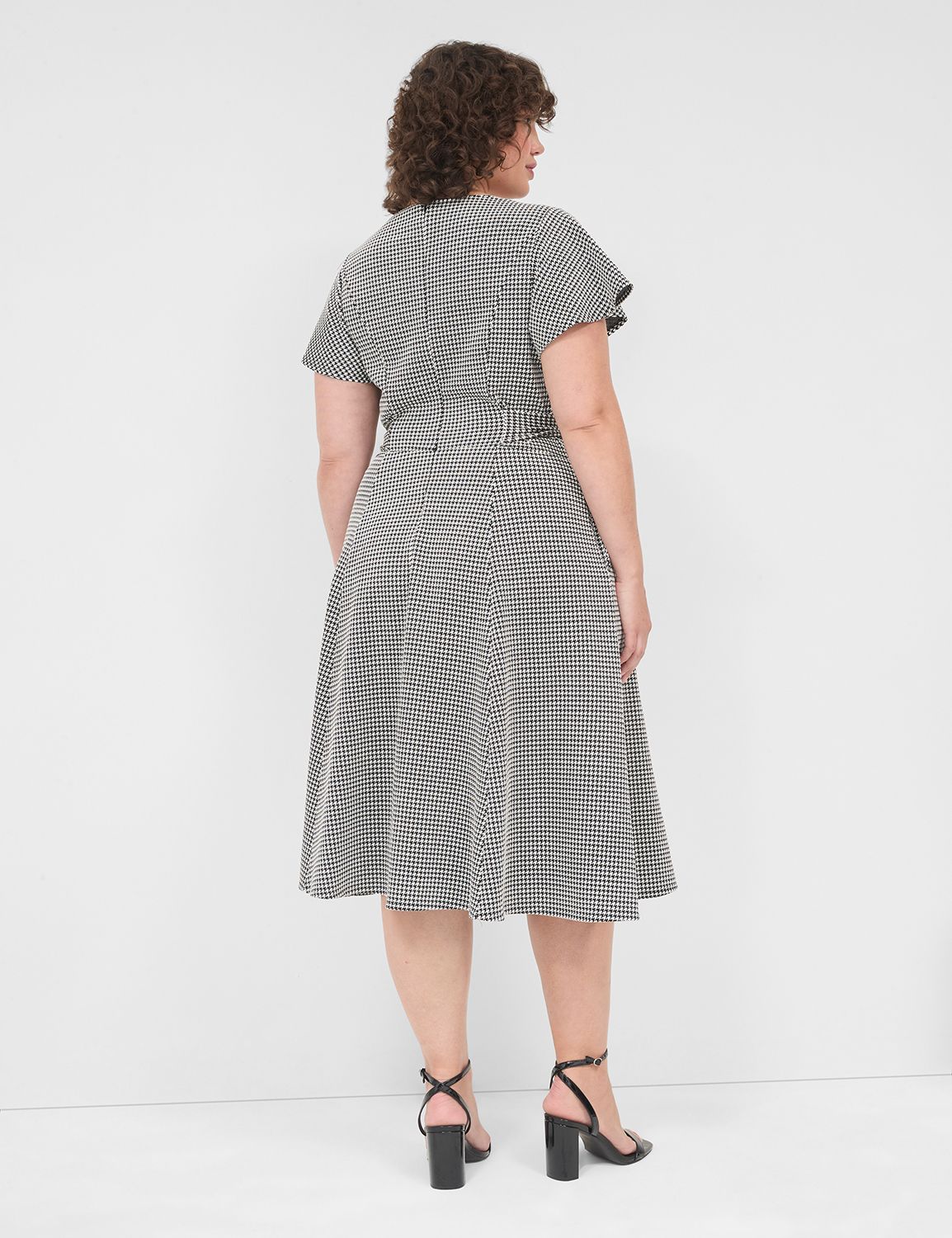 SS LENA LEVEL HEM MIDI HOUNDSTOOTH | LaneBryant