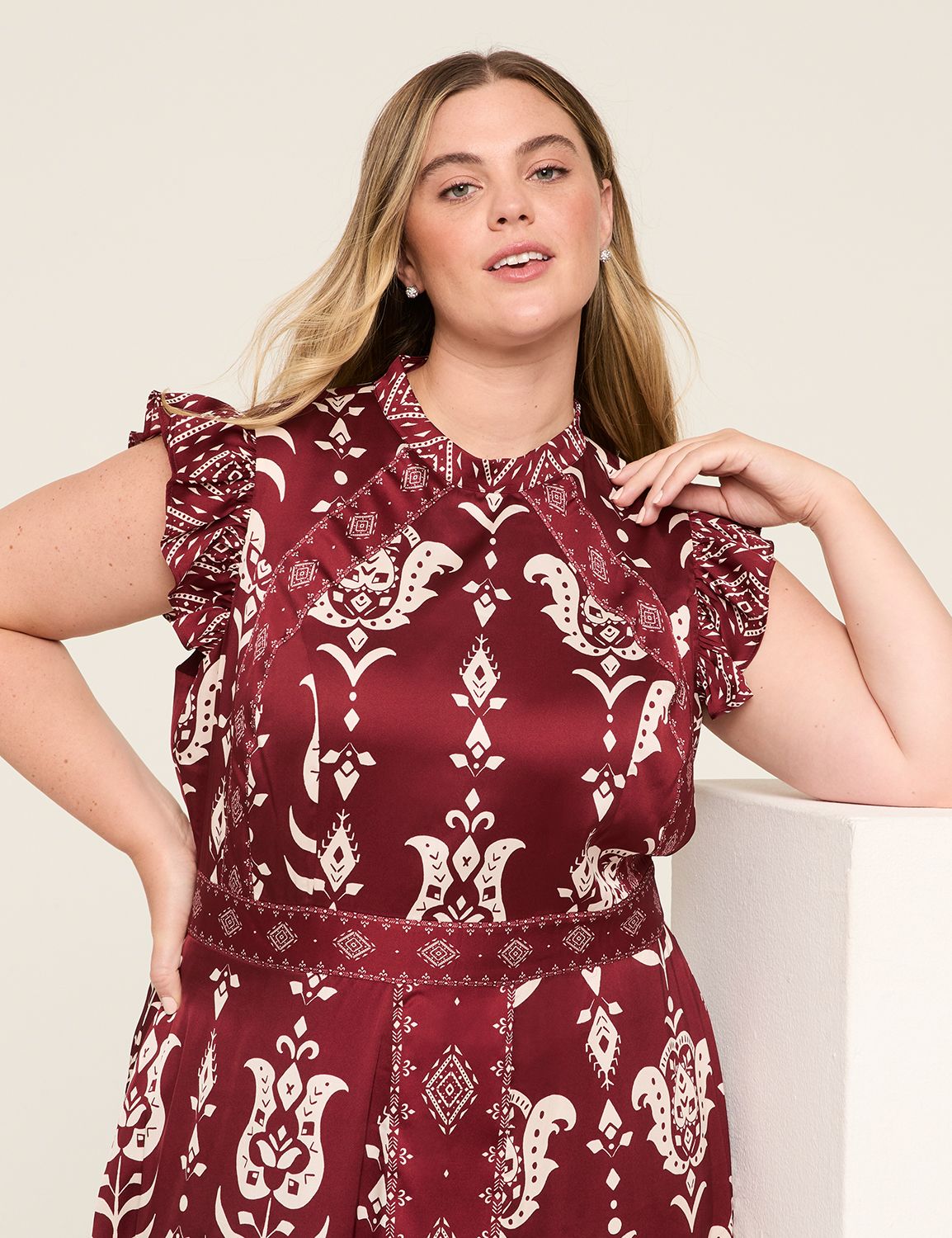 Flutter Sleeve Mock neck Princess B | LaneBryant