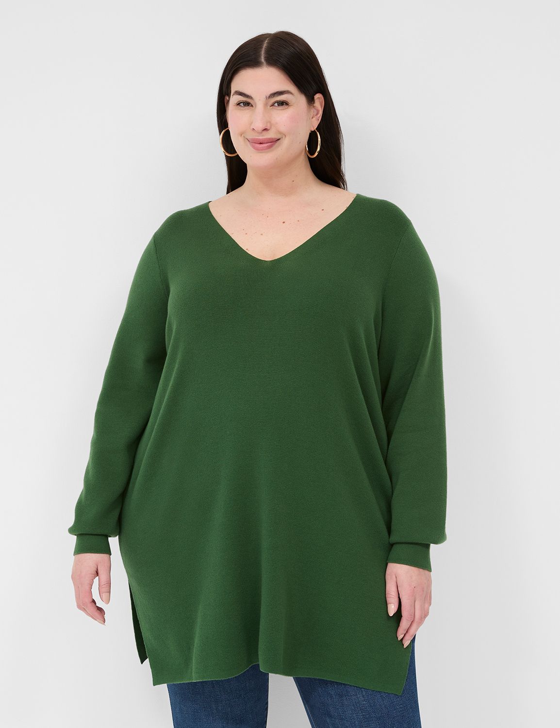V-Neck Sweater Tunic