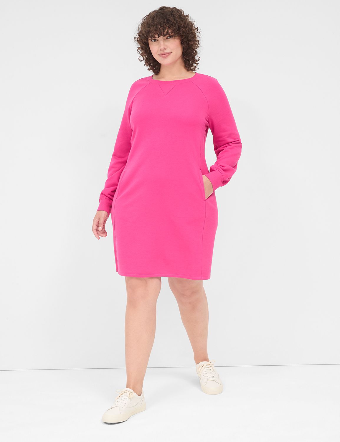 knee length dresses for ladies HI CURVY Plus Size Key Hole Bodycon Midi Dress Made in USA main image 1
