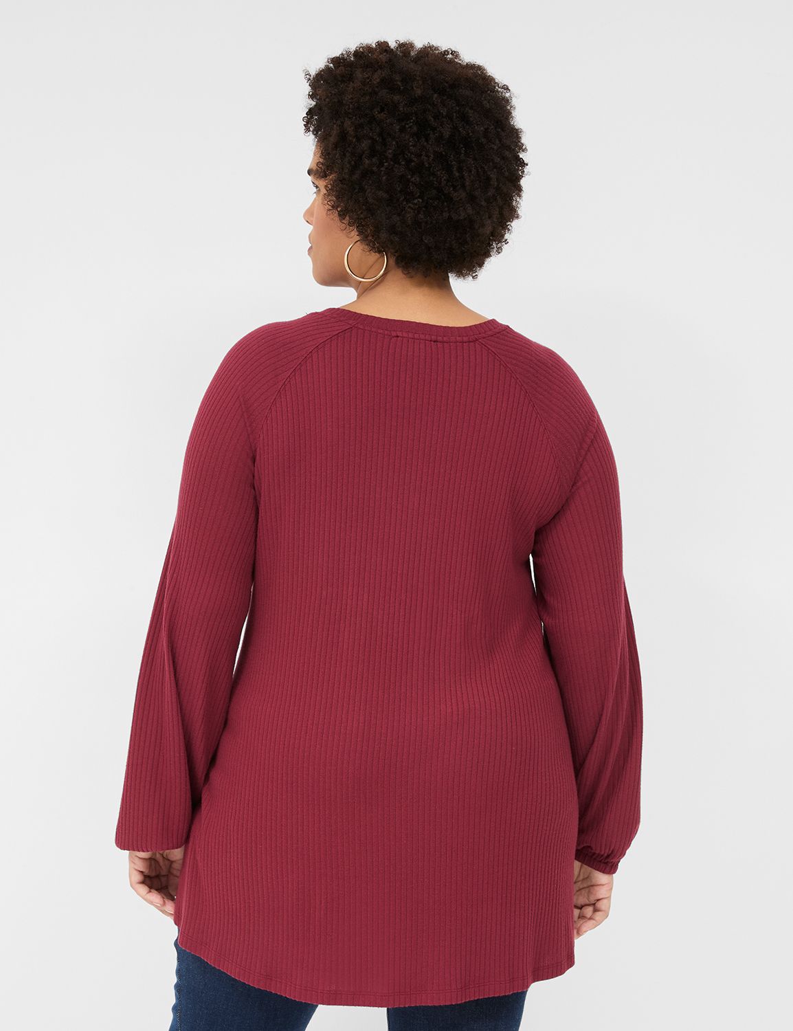 Relaxed Blouson Long Sleeve Raglan | LaneBryant