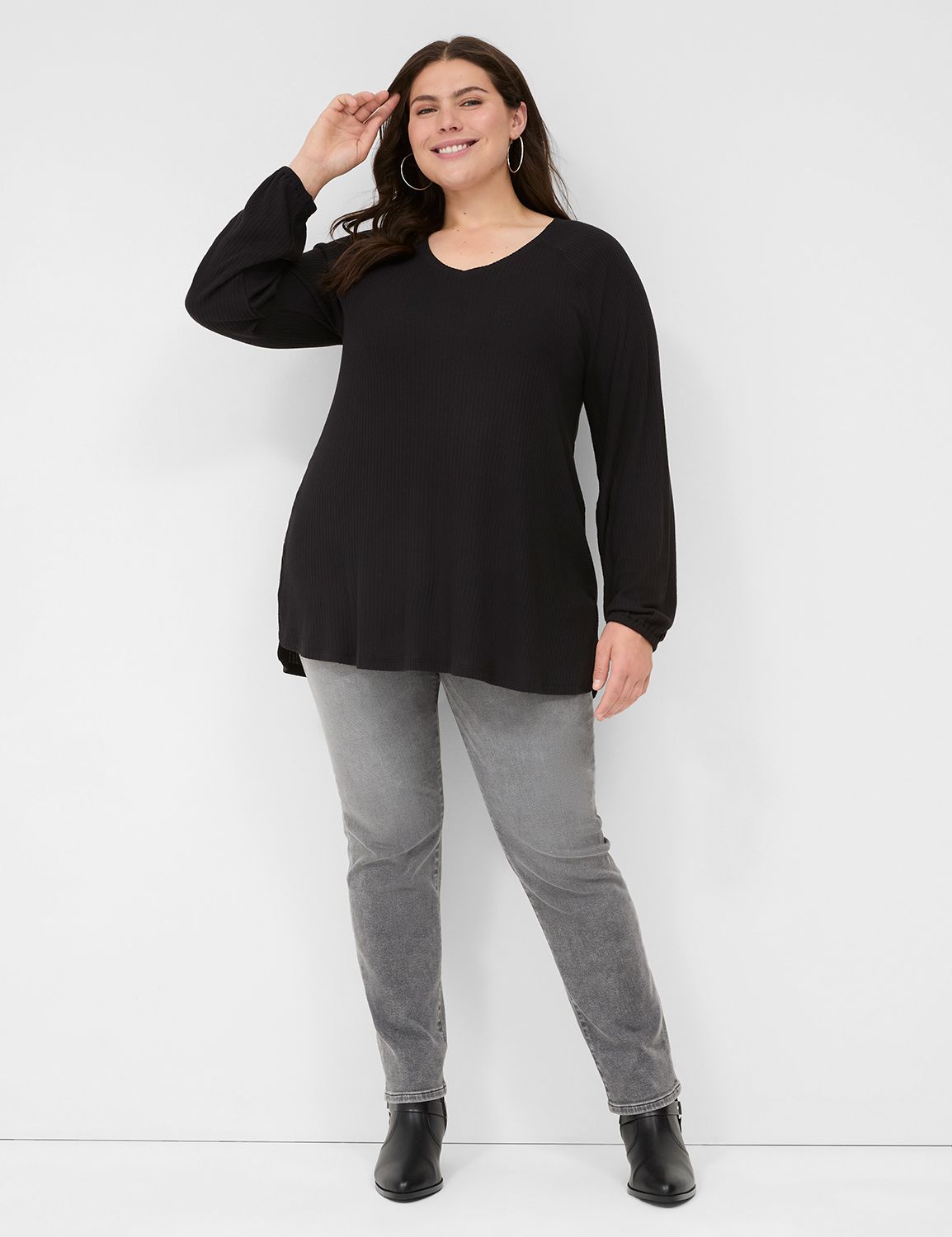 Relaxed Blouson Long Sleeve Raglan Product Image 3