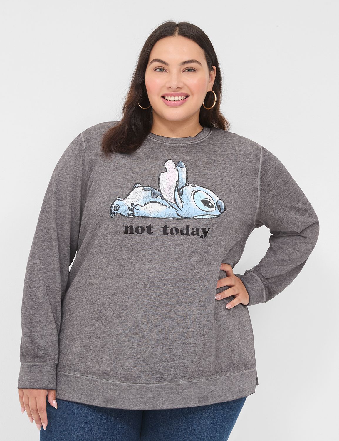 Long Sleeve Crew Neck Sweatshirt wi LaneBryant