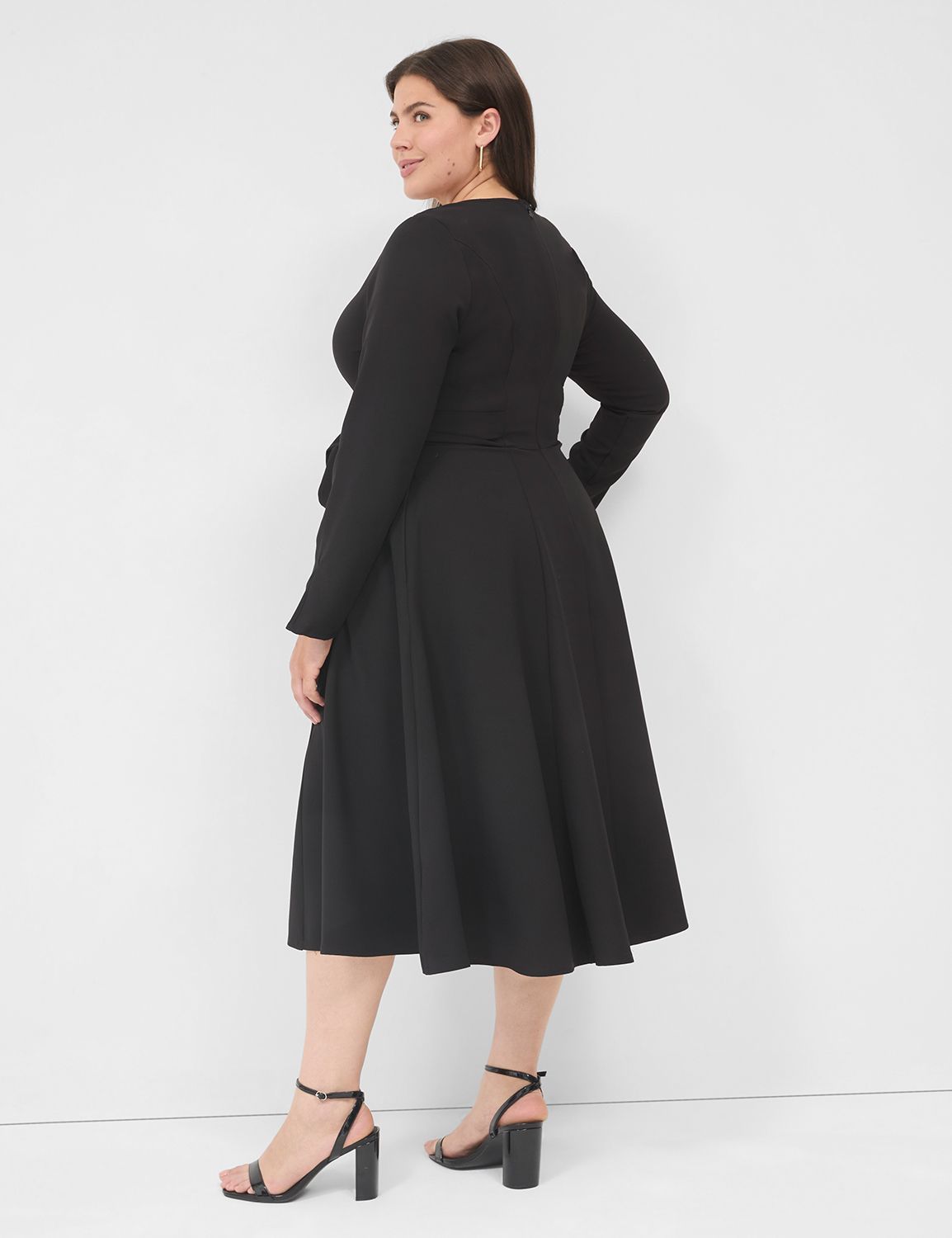 Lena Long-Sleeve V-Neck Dress | LaneBryant