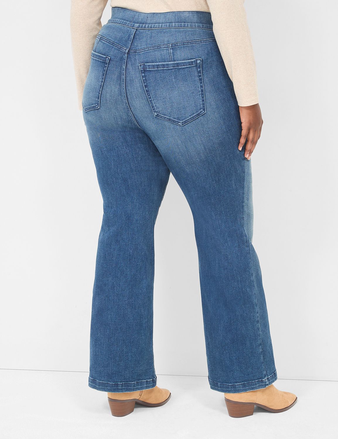 Pull-On Fit High-Rise Boot Jean | LaneBryant