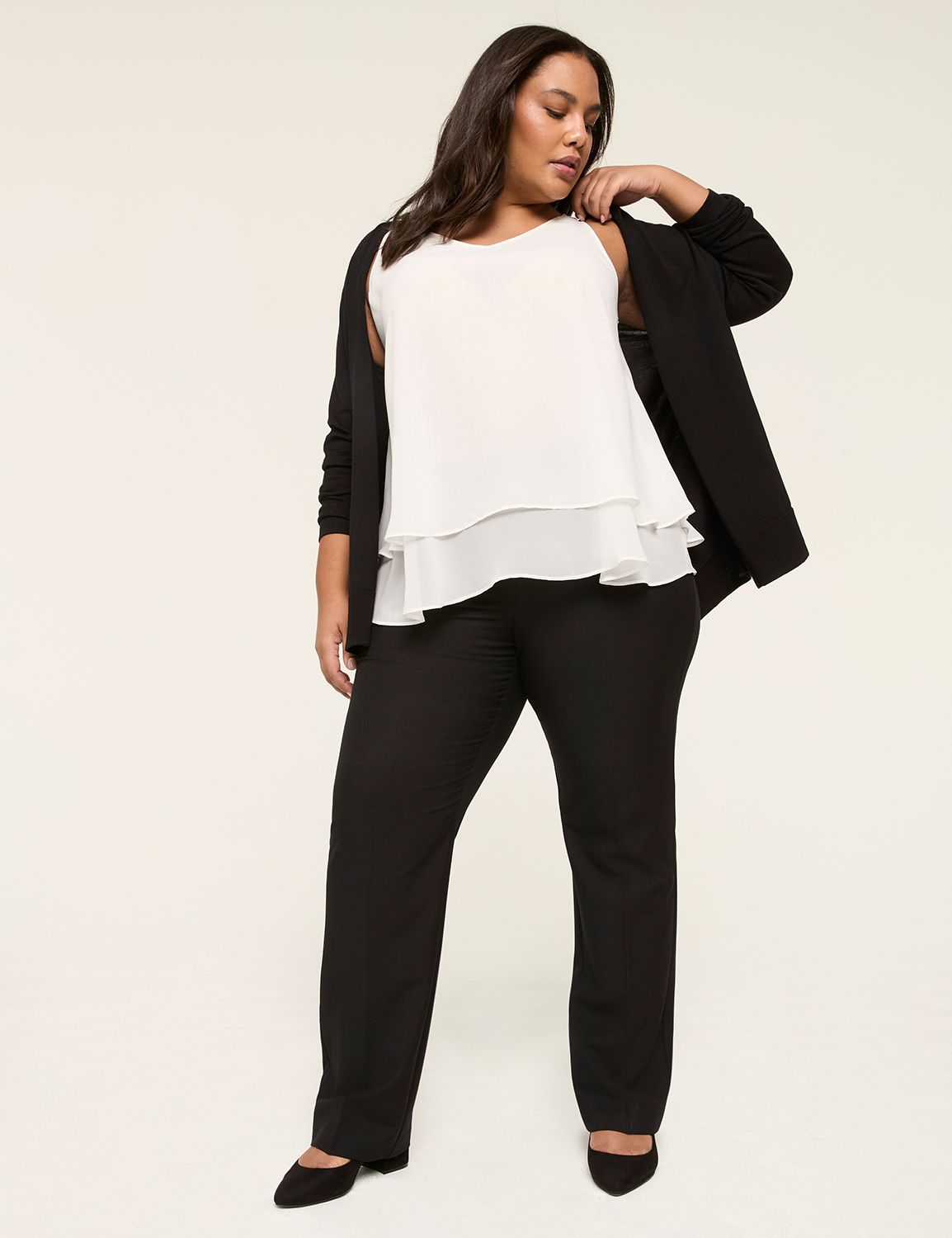 Sleeveless V Neck Swing Double Laye Product Image 3