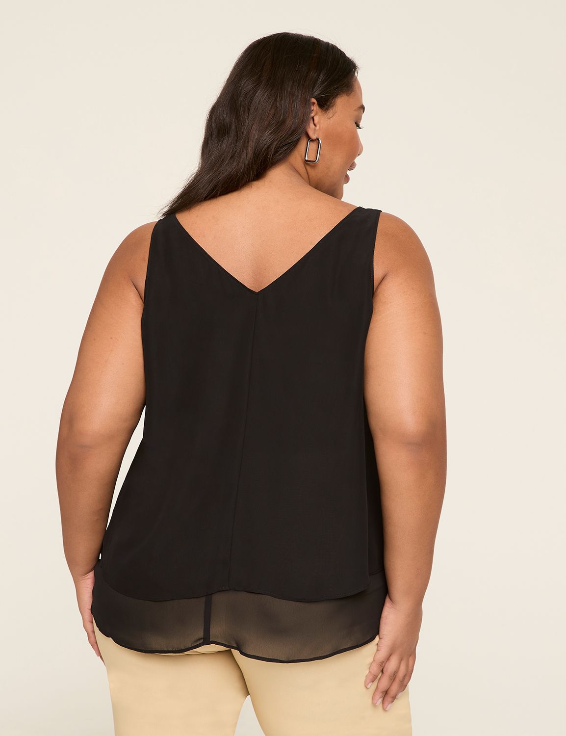 Sleeveless V Neck Swing Double Laye Product Image 2