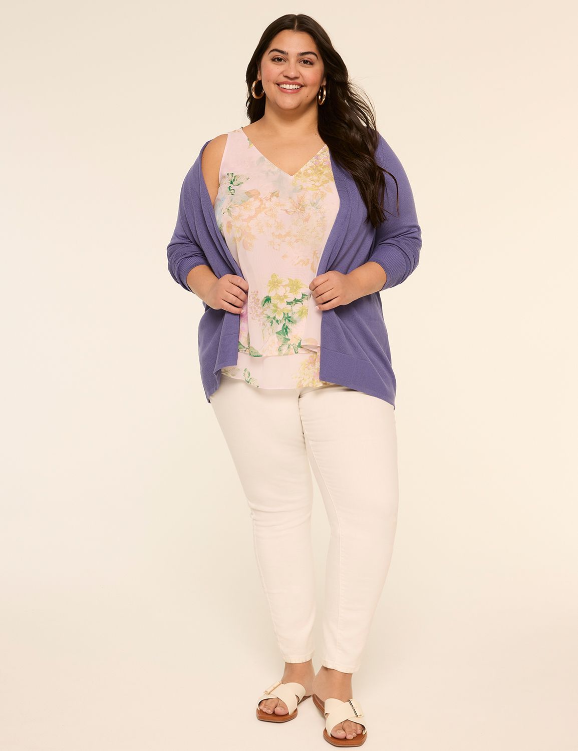 Sleeveless V Neck Swing Double Laye Product Image 3