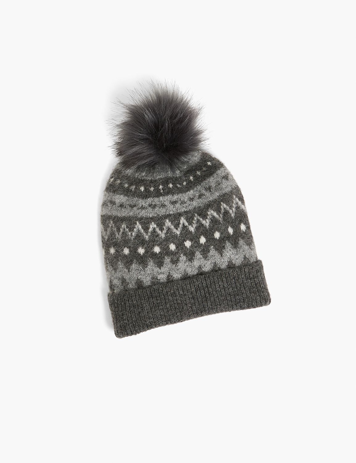 GREY FAIRISLE BEANIE F 1143190 Product Image 1