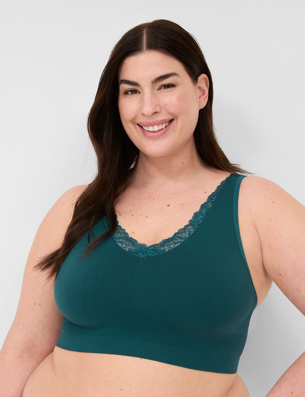 Seamless Bralette Romantic Lace Tri Product Image 1