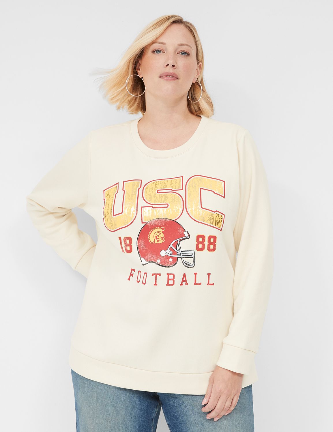 Shimmer Foiled USC Crew-Neck Graphic Sweatshirt