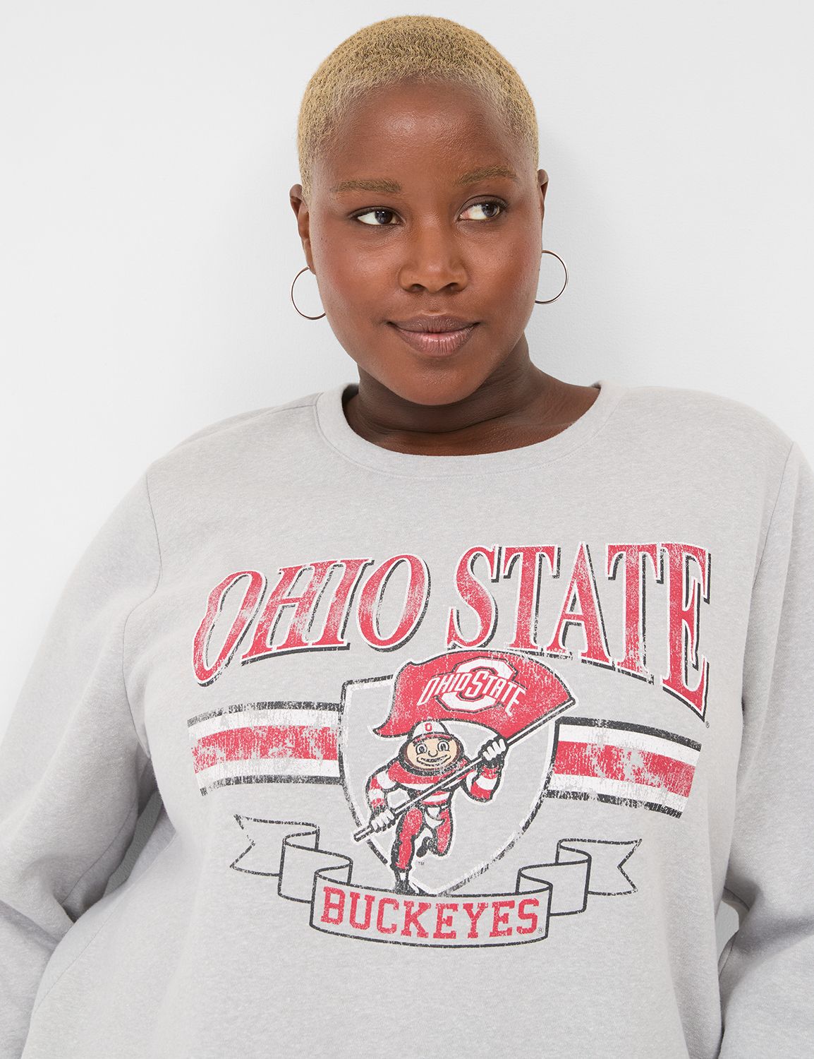 Ohio State Buckeyes Crew Neck Graphic Sweatshirt LaneBryant