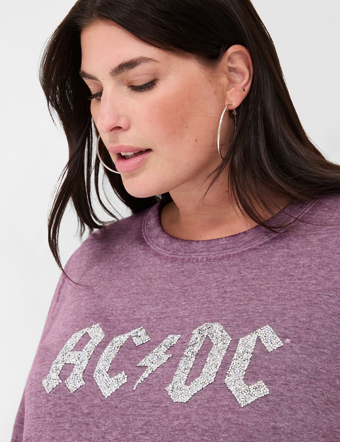 ACDC Embellished Graphic Sweatshirt | LaneBryant