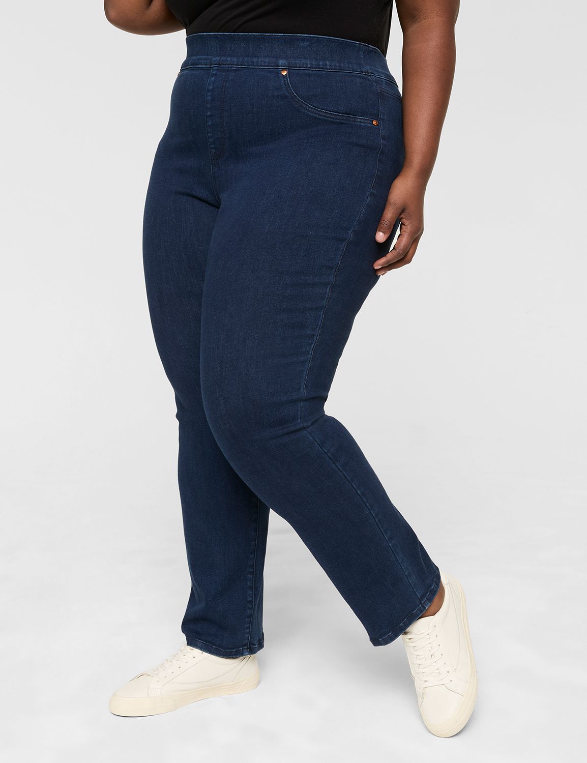 Pull-On Fit High-Rise Straight Jean