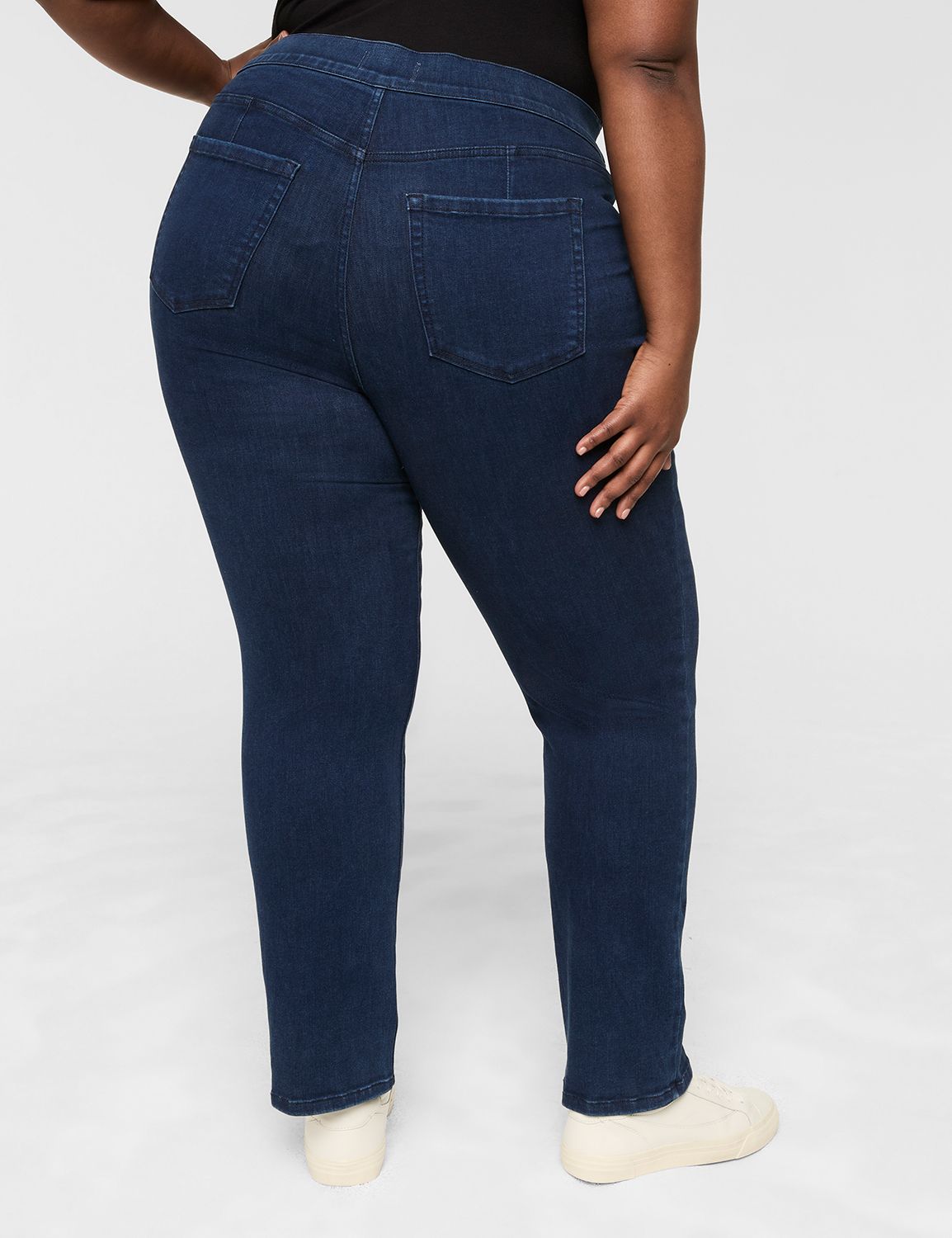 Pull-On Fit High-Rise Straight Jean