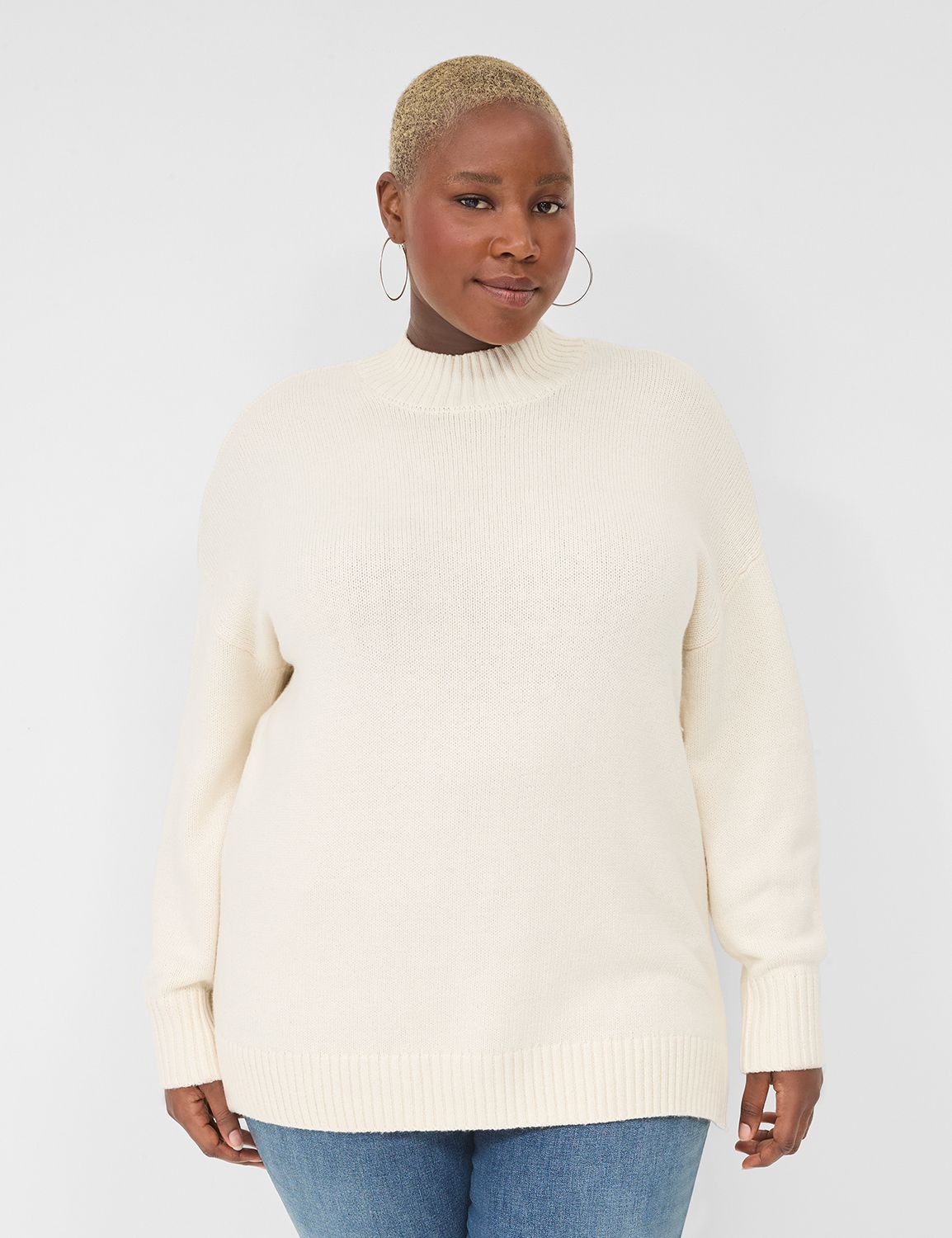 Mock-Neck Sweater Tunic