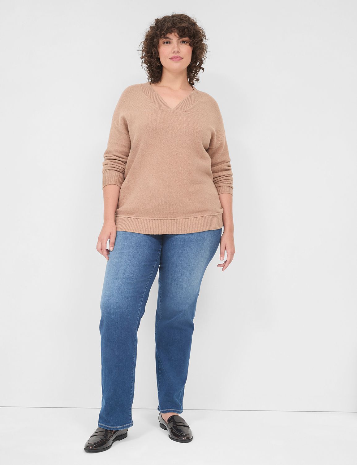 Classic Long Sleeve V Neck Sweater LaneBryant