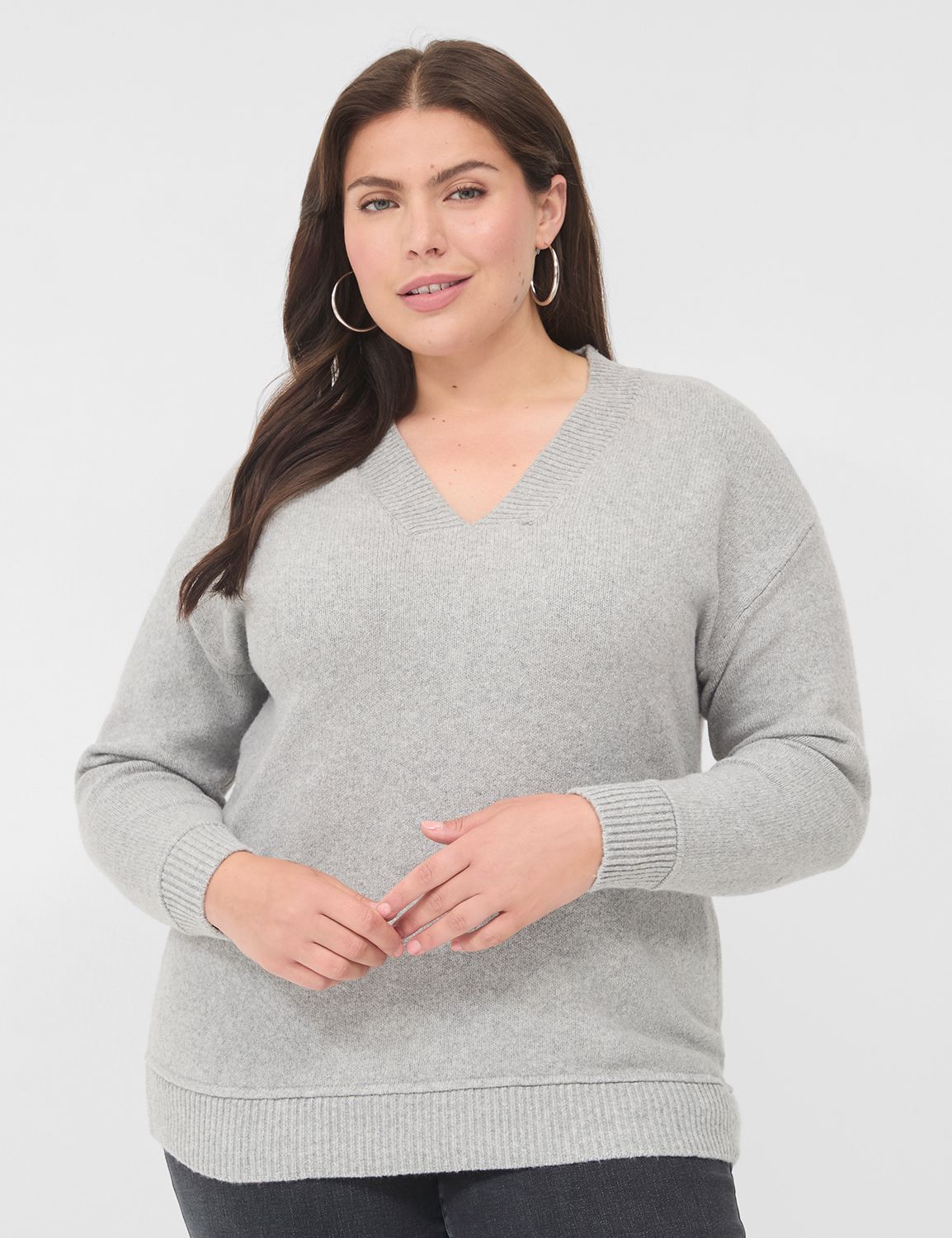 Classic Long Sleeve V-Neck Sweater Product Image 1