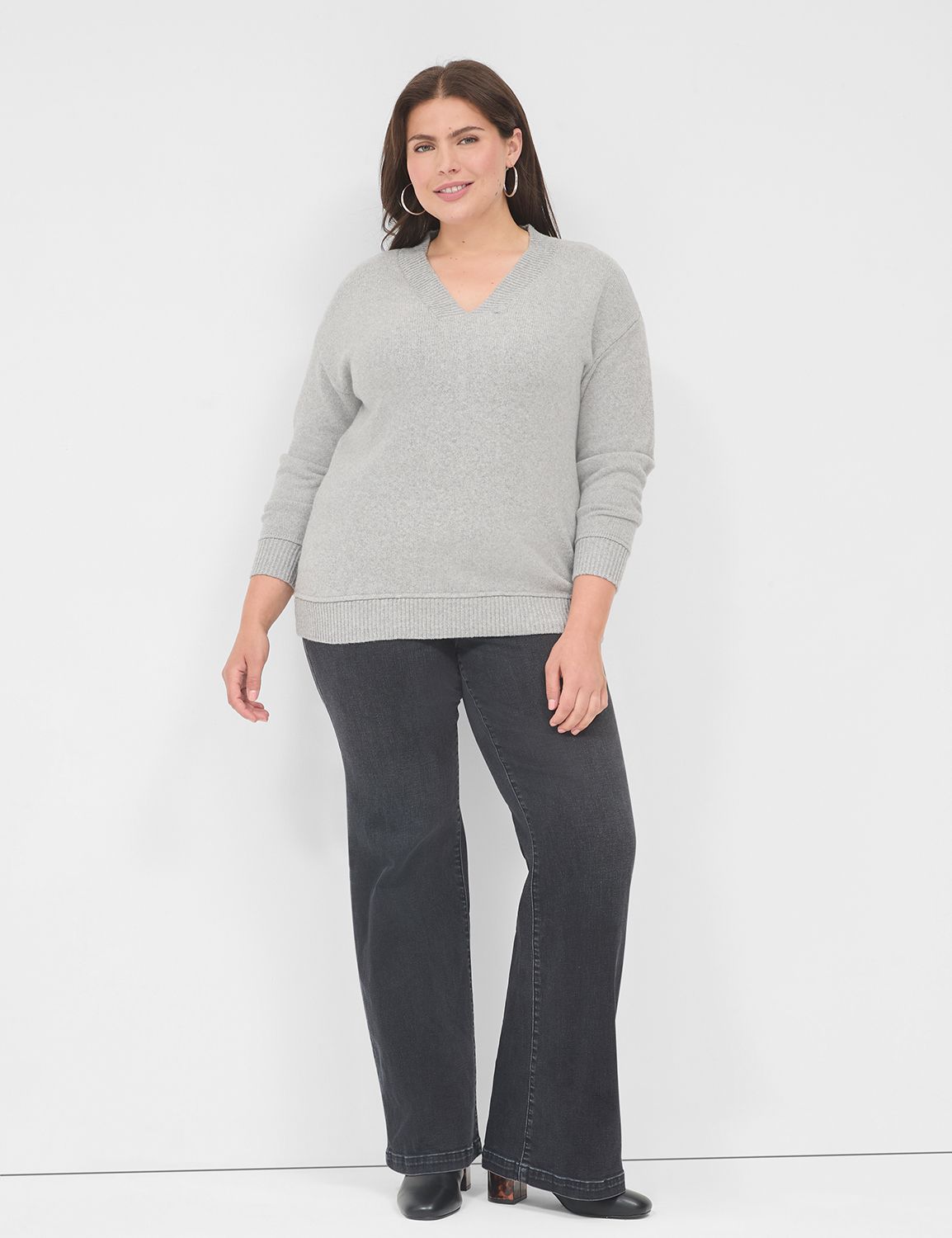 Classic Long Sleeve V-Neck Sweater Product Image 3