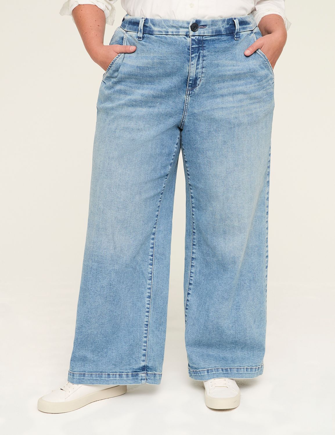 HIGH RISE WIDE LEG TROUSER - AQUAMA Product Image 1