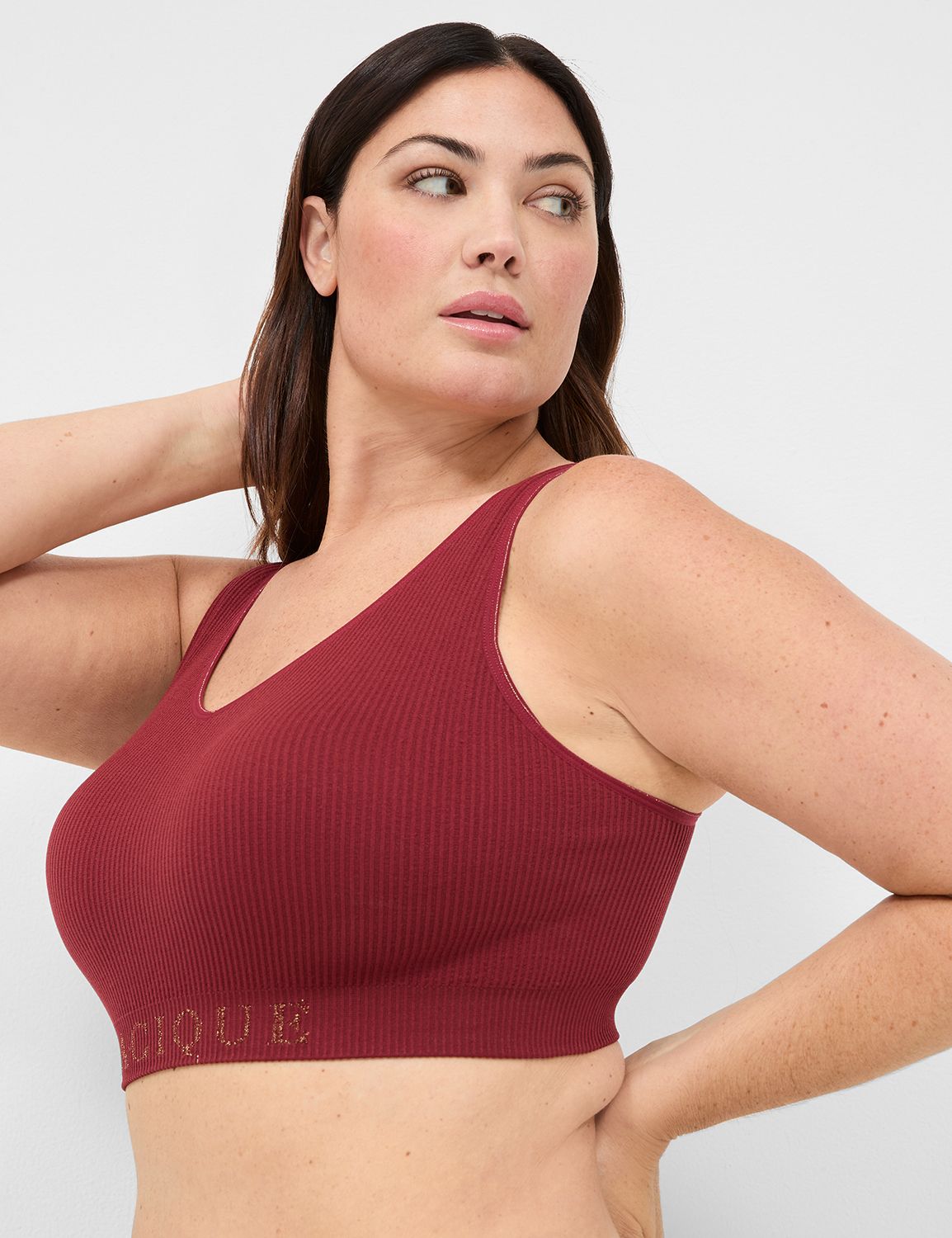 Seamless Rib Sparkle Logo Bralette Product Image 3