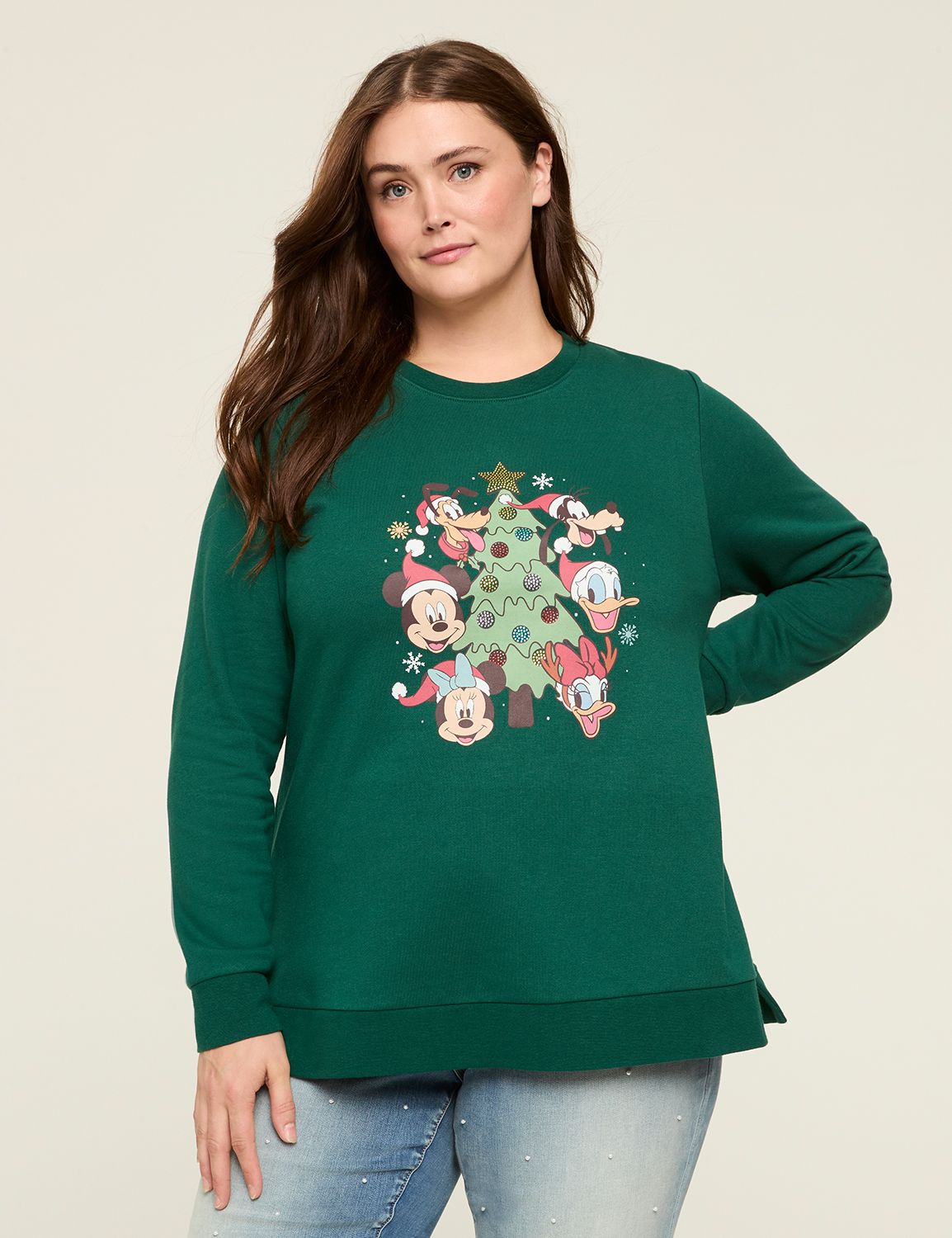 Mickey mouse green crew neck hotsell