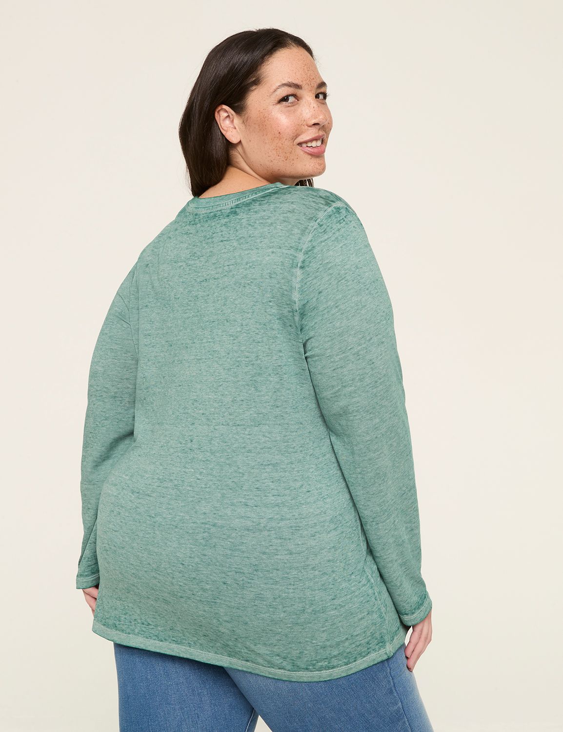 Long Sleeve Crew Neck Pullover Grap Product Image 2