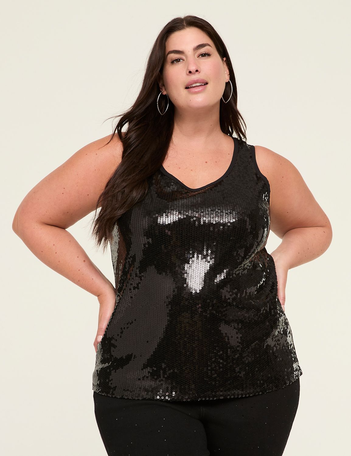 Scoop-Neck Sequin Tank