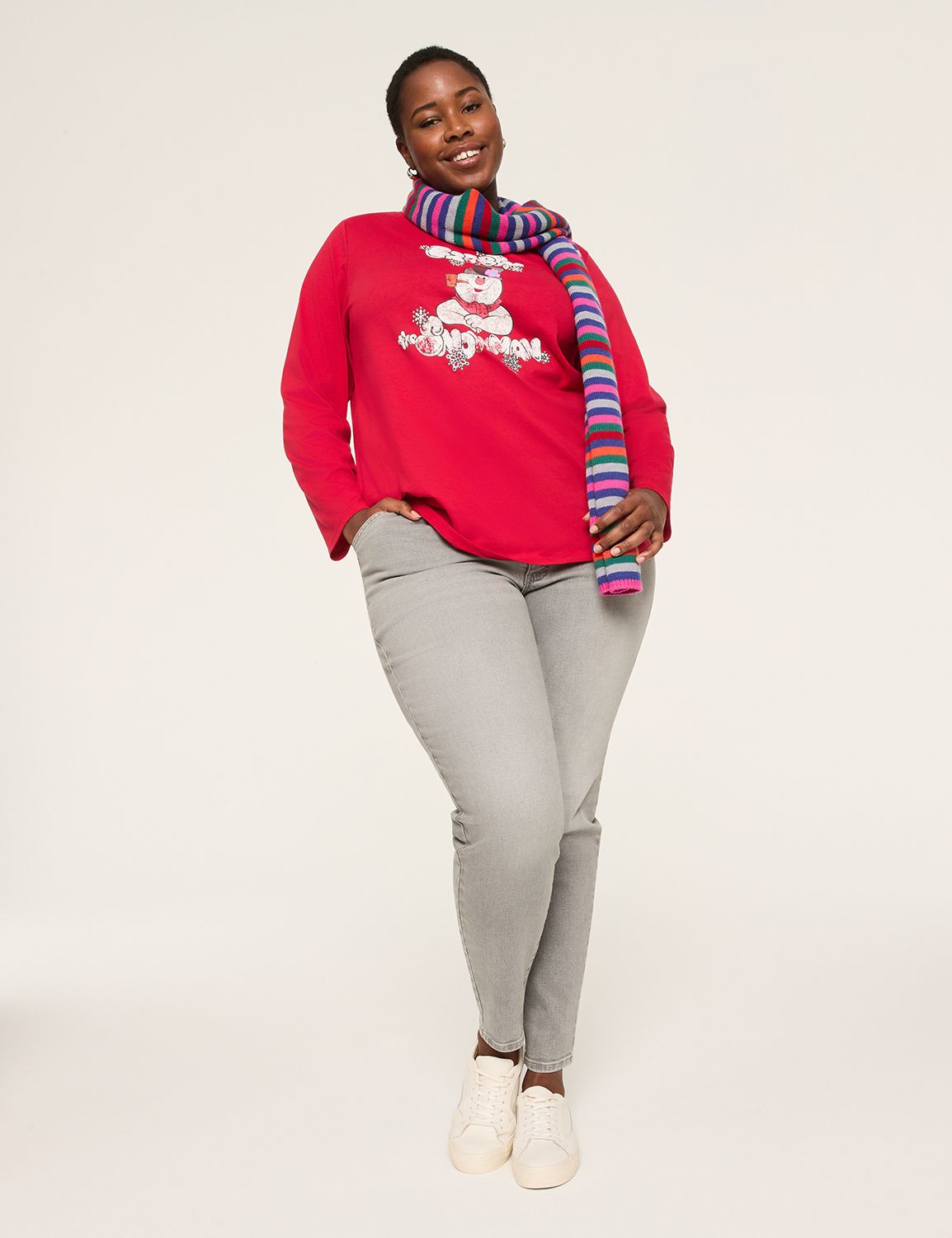 Long Sleeve Crew Neck Pullover Grap Product Image 3
