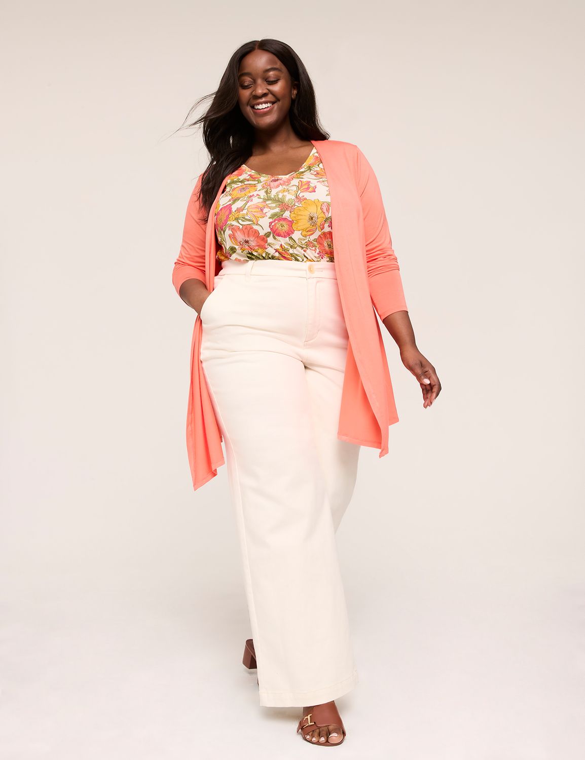 Long Sleeve Open Front Fit And Flar Product Image 3