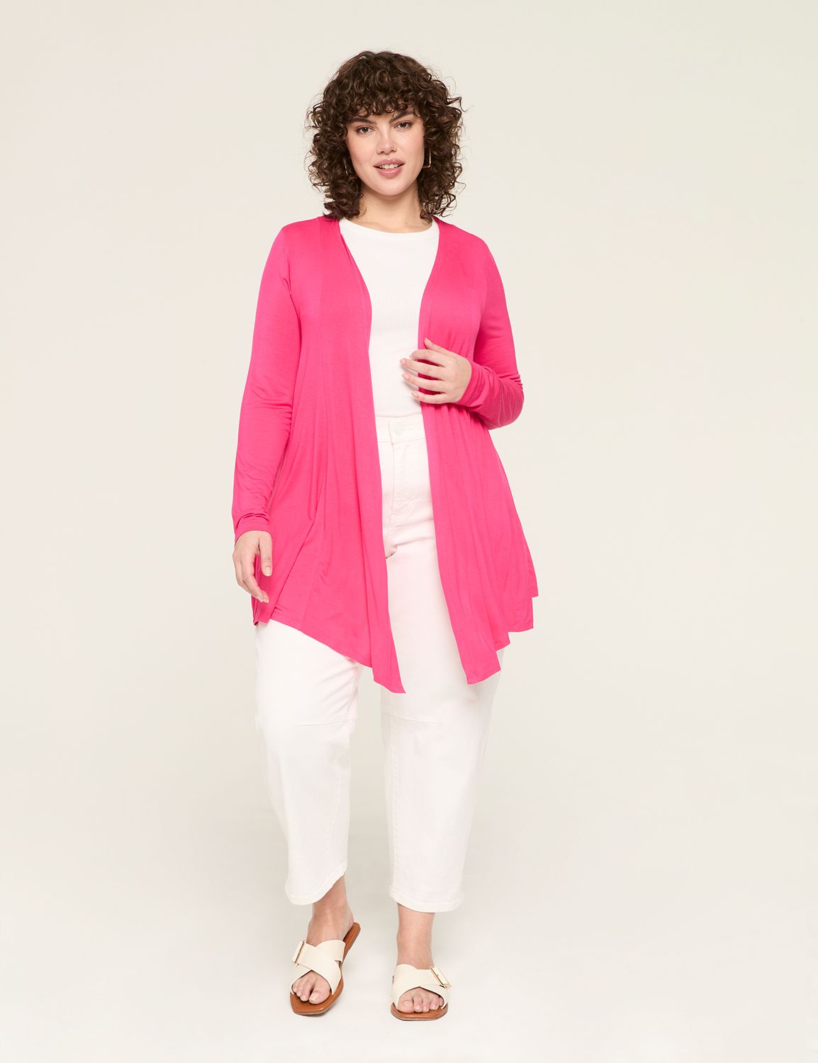 Long Sleeve Open Front Fit And Flar Product Image 3