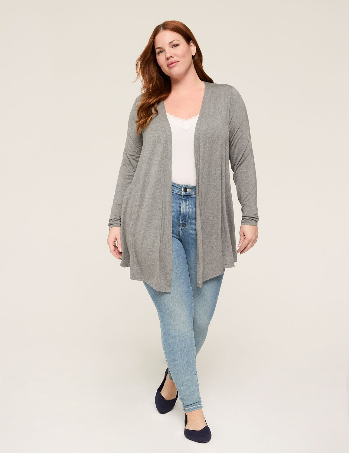 Long Sleeve Open Front Fit And Flar Product Image 3