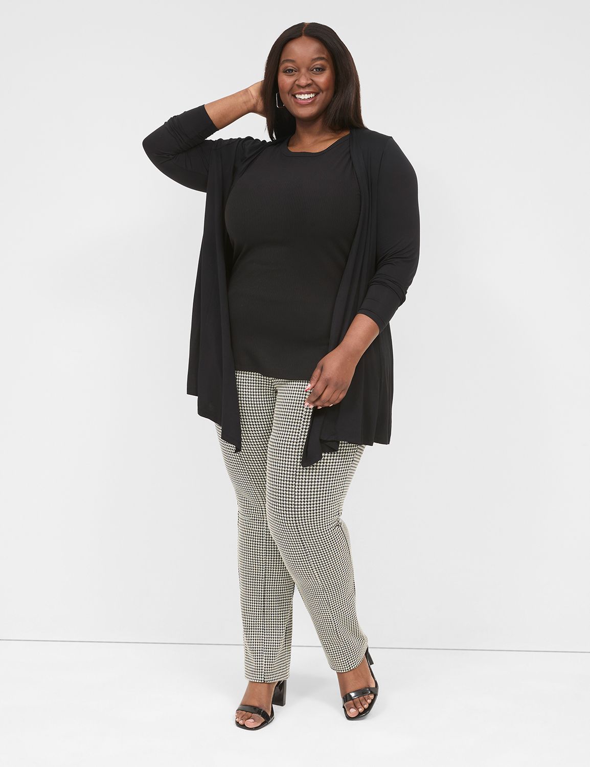 Long Sleeve Open Front Fit And Flar Product Image 3