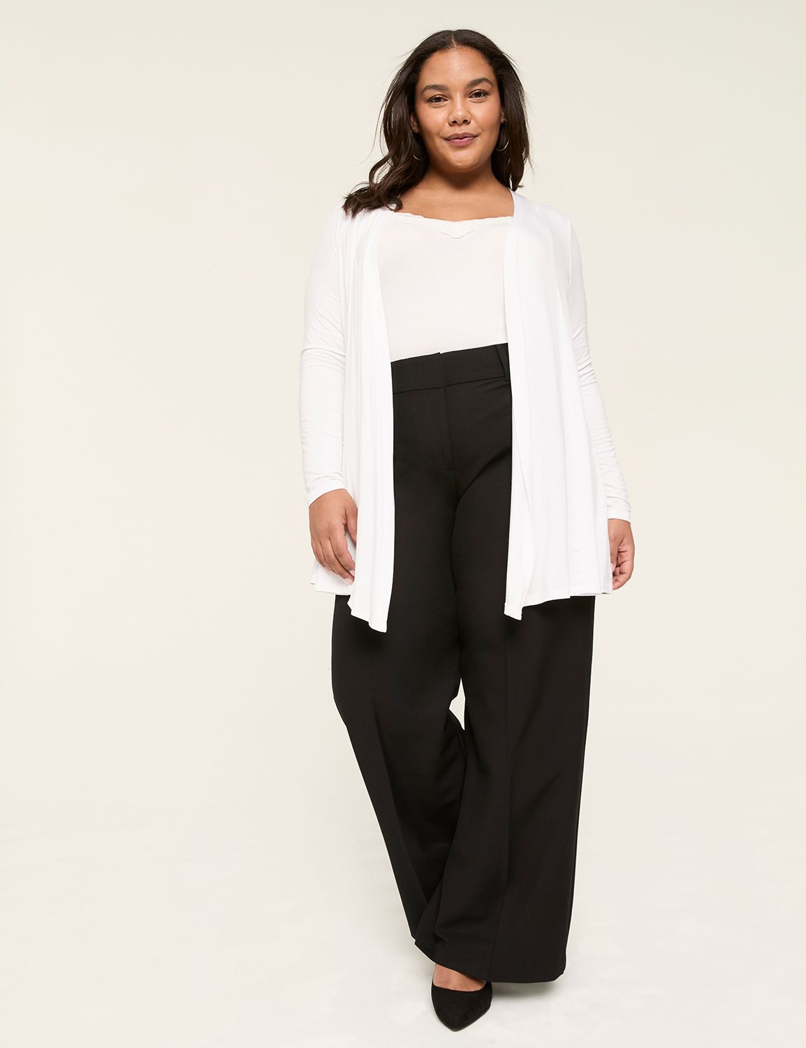 Long Sleeve Open Front Fit And Flar Product Image 3