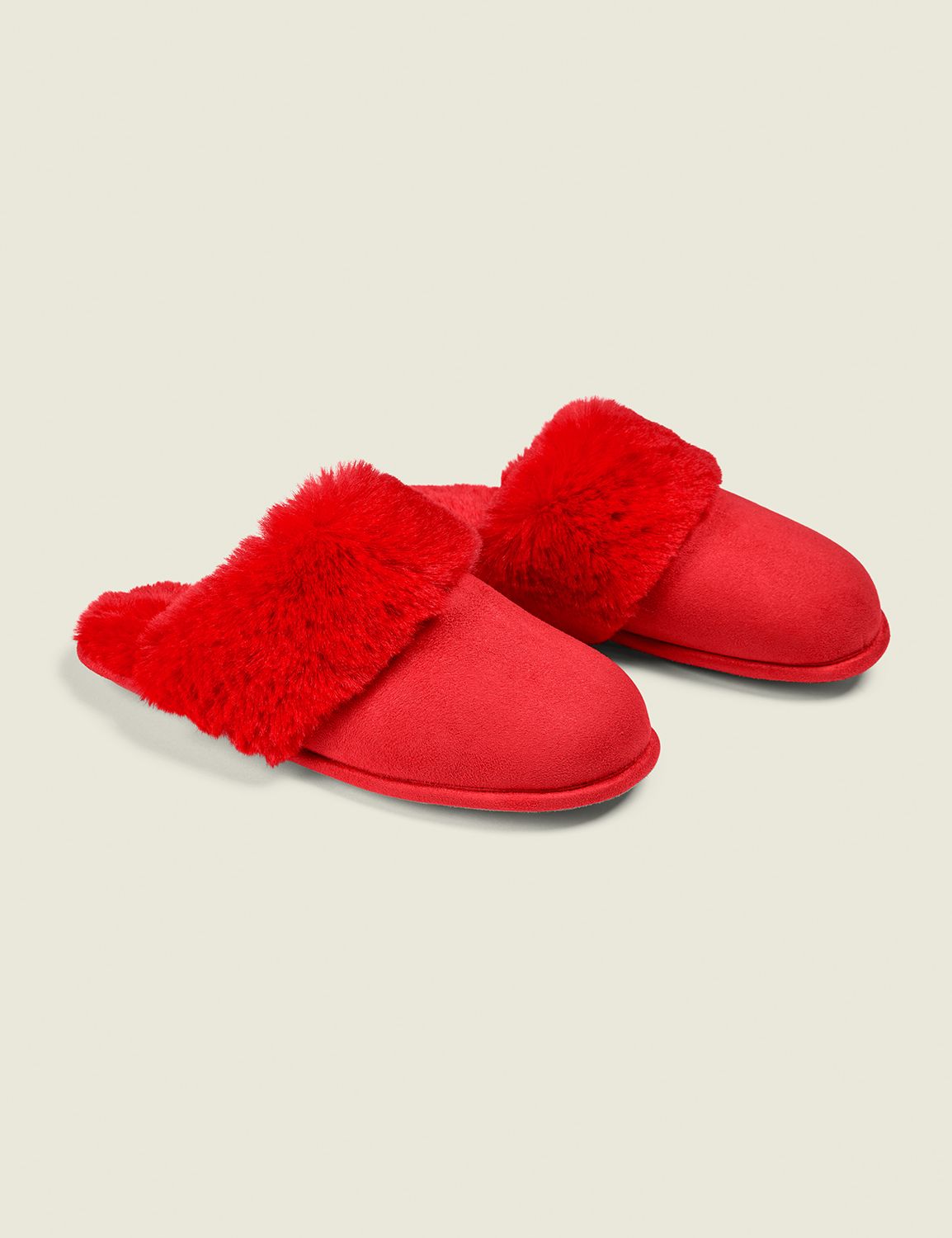Faux Fur Slide Slippers LaneBryant