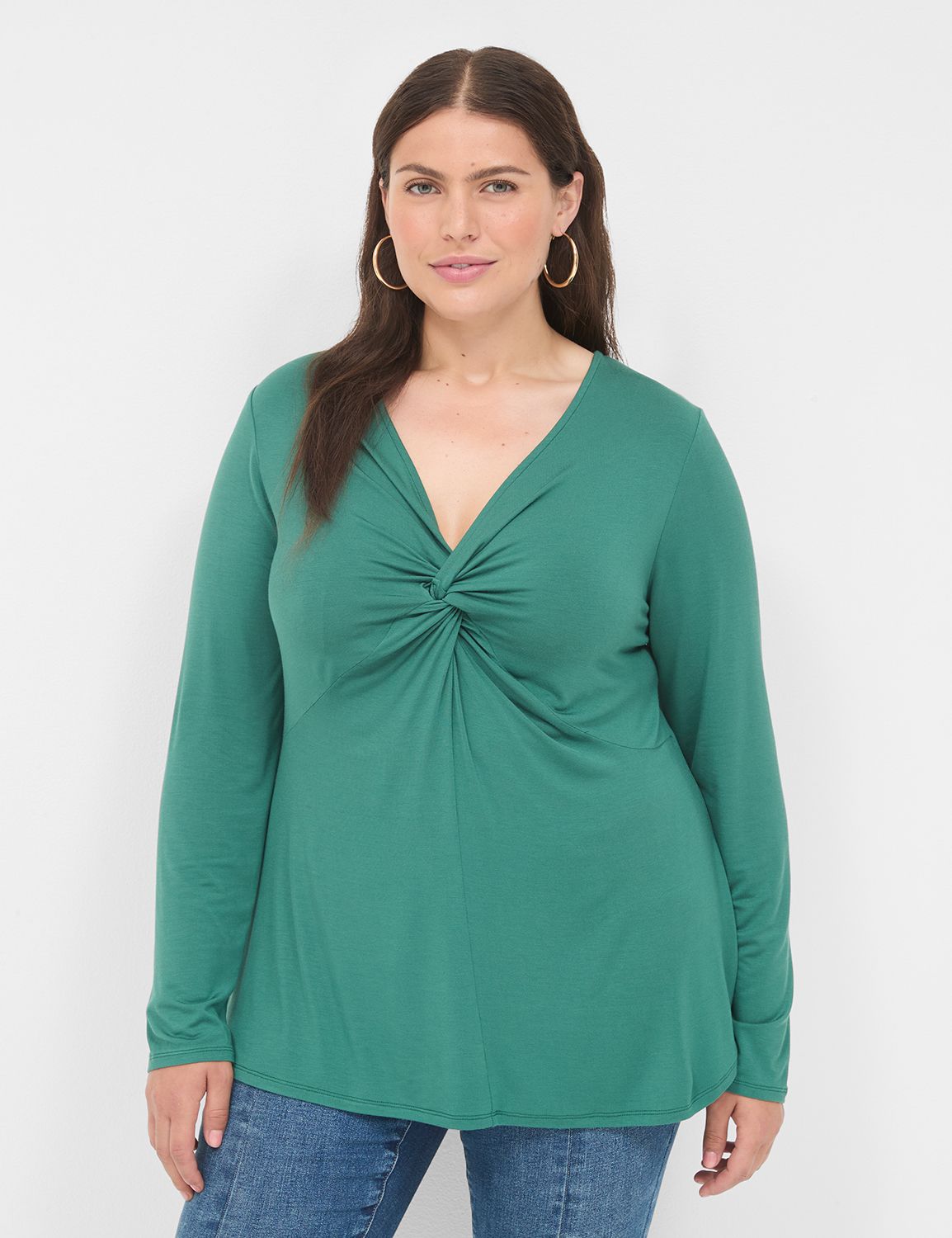 Swing V-Neck Twist-Front Top