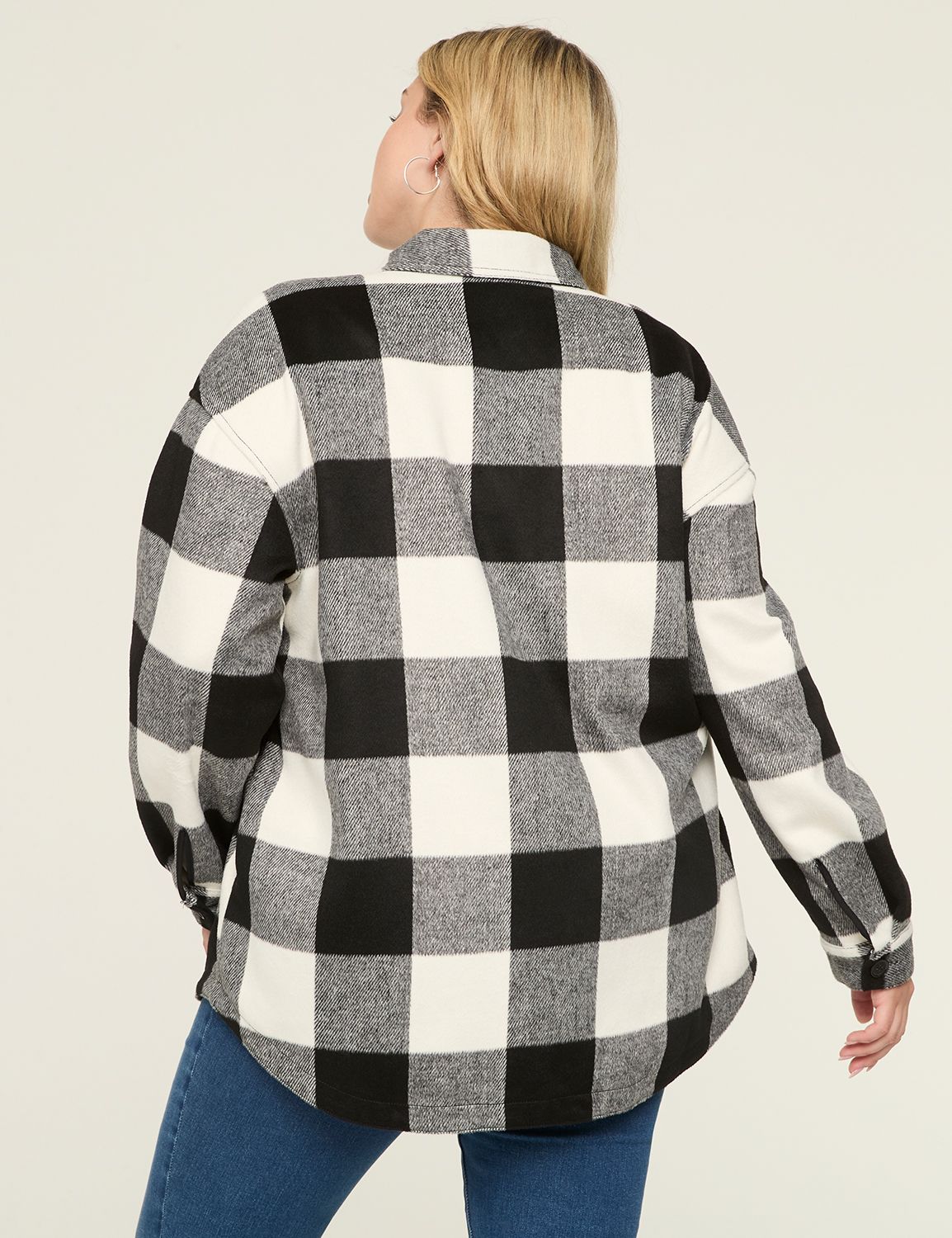Plaid Button Front Shacket main image 1