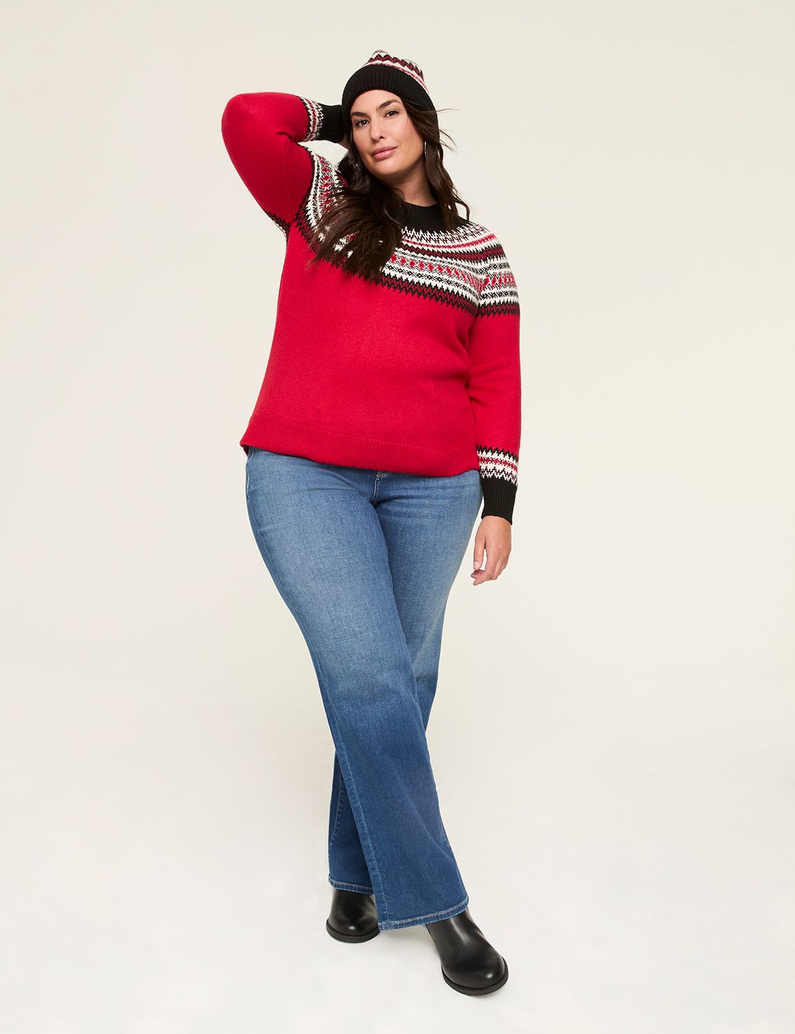 Fair Isle Crew-Neck Sweater | LaneBryant