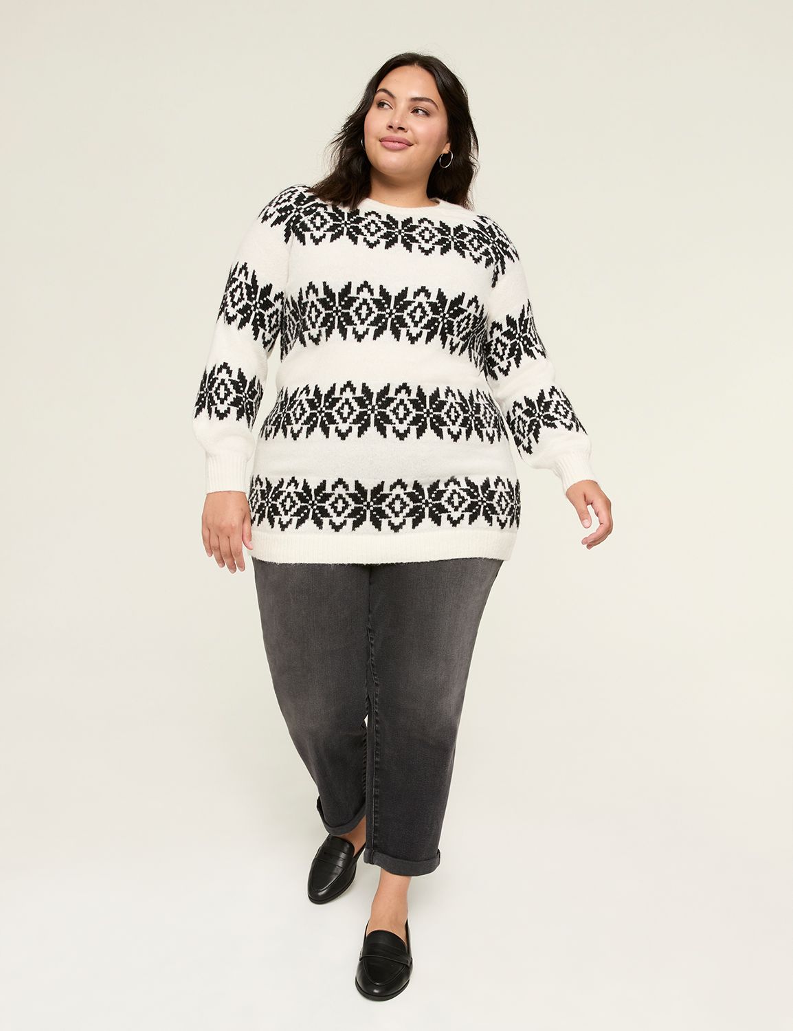 Classic Long Sleeve Crew Neck Jacqu Product Image 3