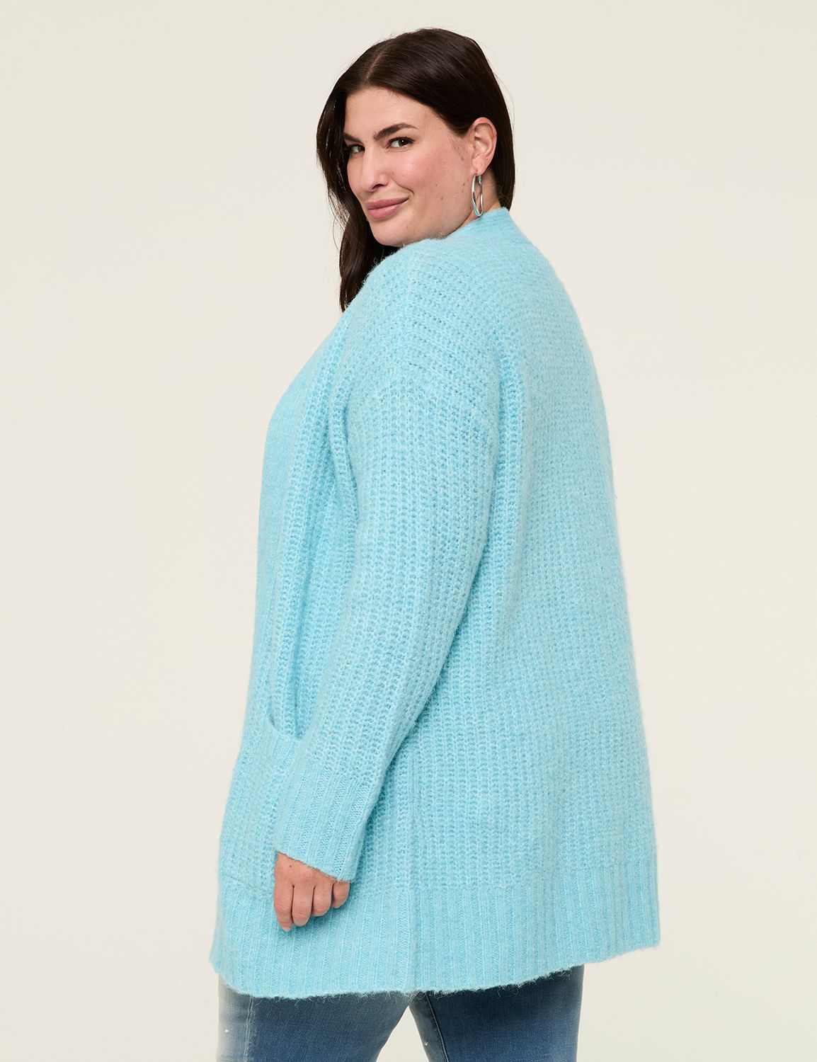 Open-Front Stitch Cardigan