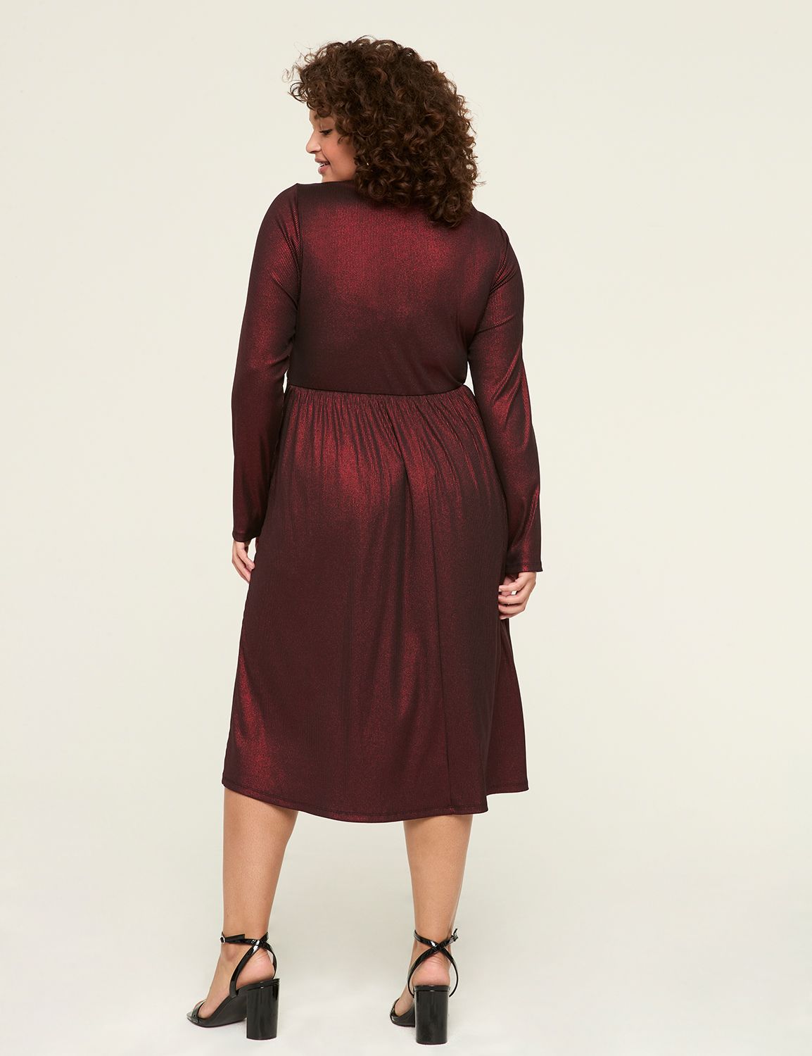 LS VNECK TWIST FRONT DRAPE LONG MID | LaneBryant