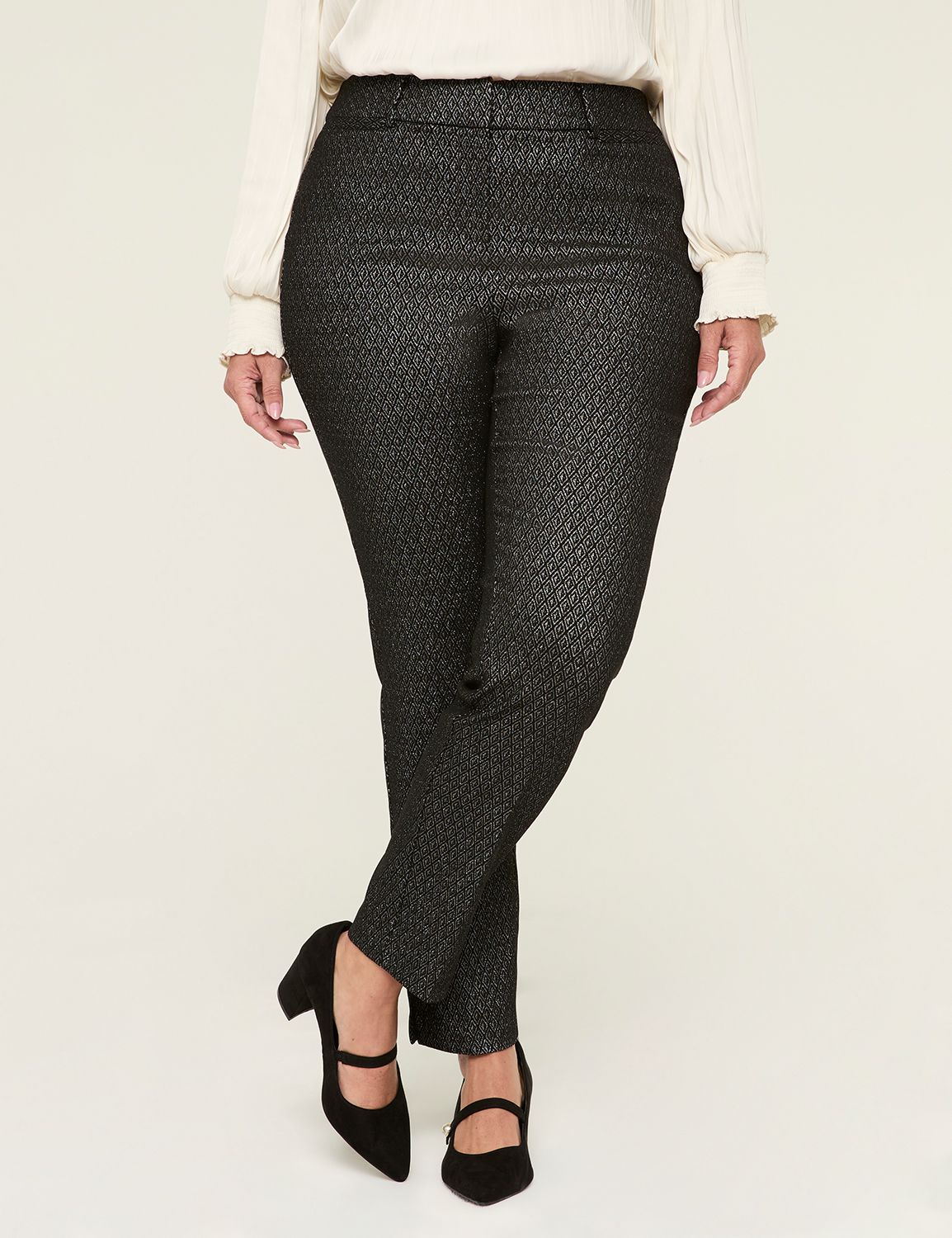 Lurex Shimmer 4-Season Slim Ankle Pant