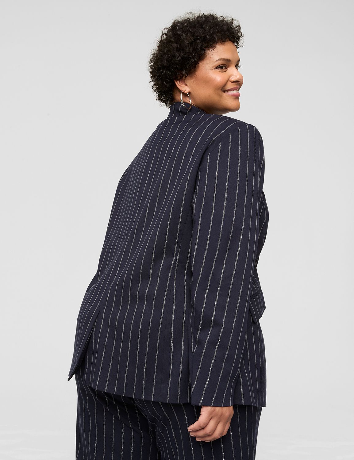 Two Buttons Lurex Pinstripe Blazer Product Image 2