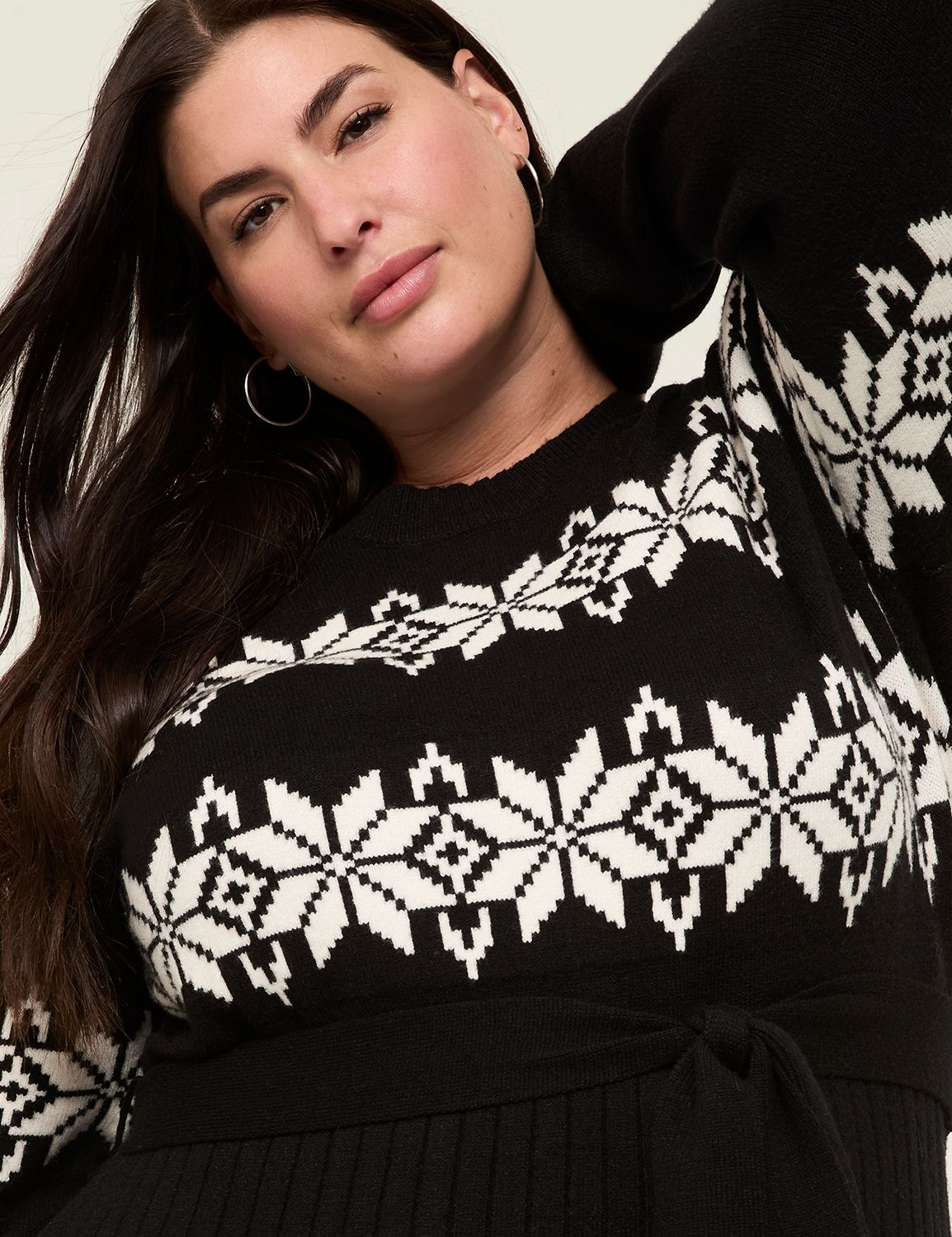 knee length dresses for ladies Fair Isle Sweater Dress main image 1