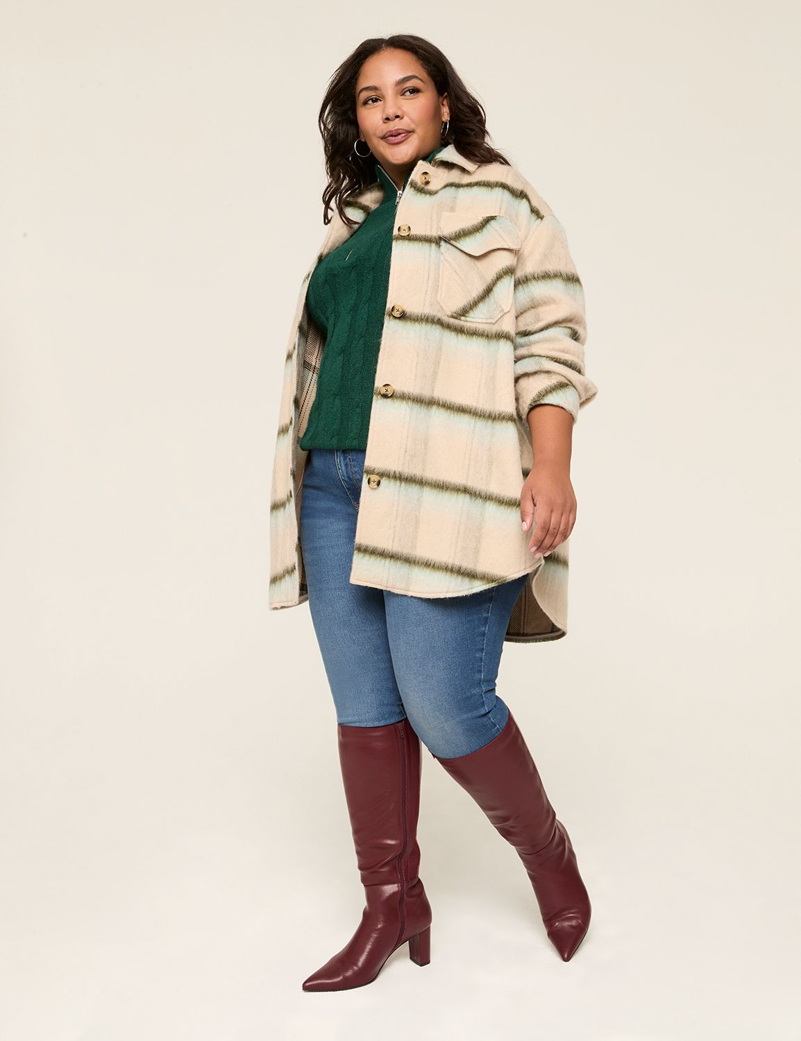 Bernardo Plaid Shacket with Sherpa Product Image 3