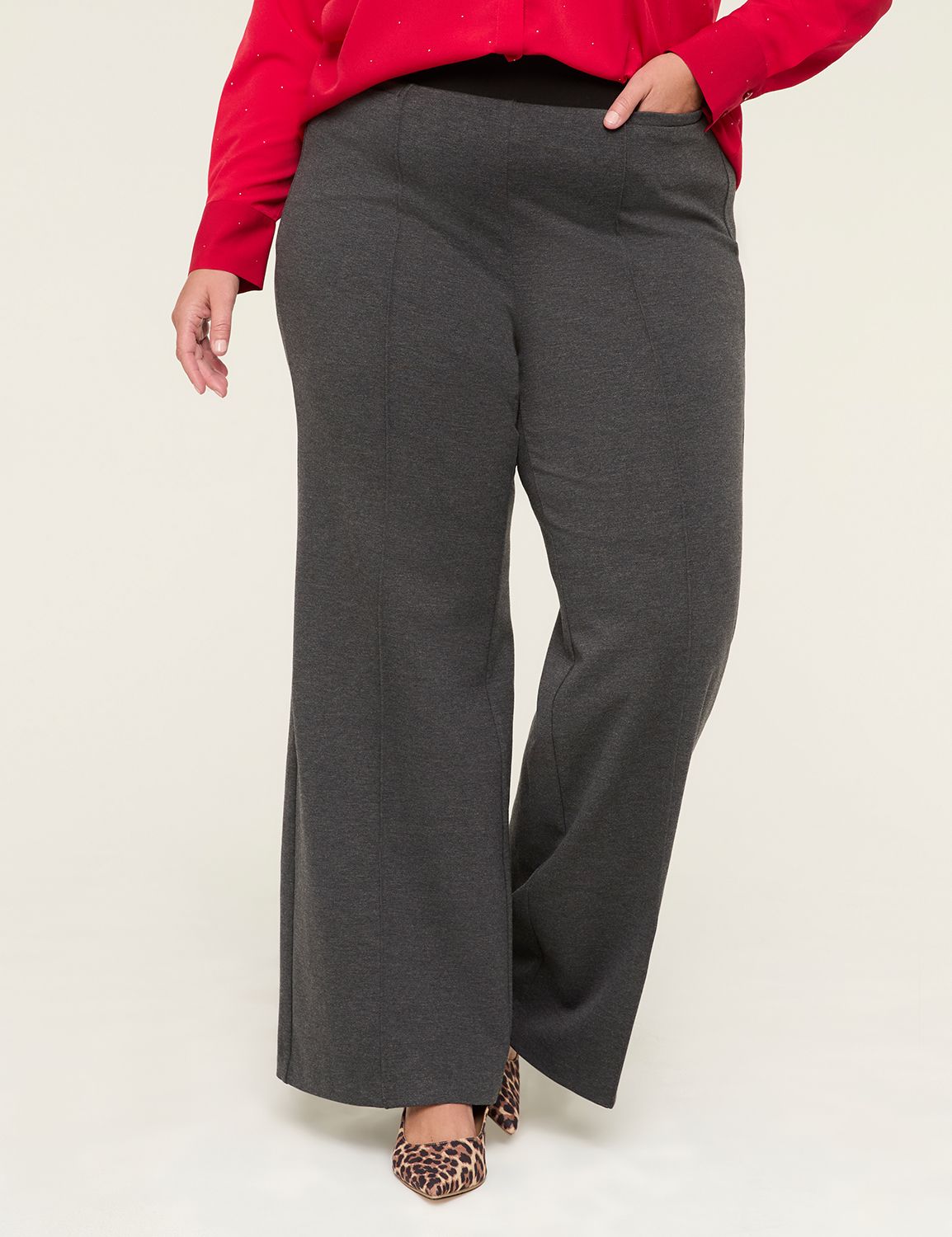 Ponte Pull-On Kick Flare Palazzo Pant | LaneBryant