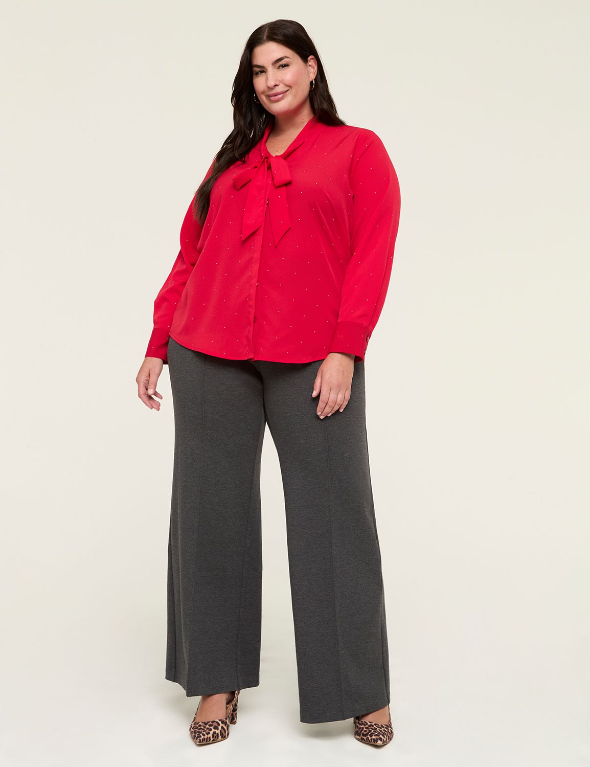 Ponte Pull-On Kick Flare Palazzo Pant | LaneBryant
