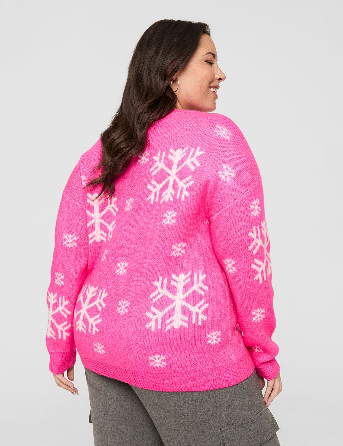 Crew-Neck Snowflake Sweater